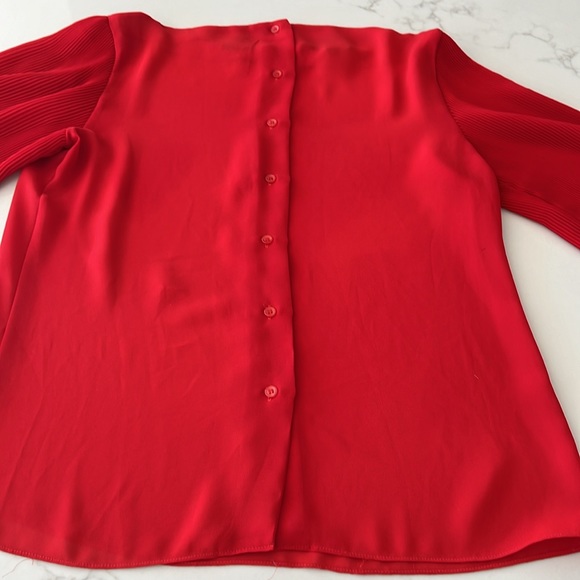 NWOT Classy, Sophisticated Pierre Cardin Red Blouse | Size 10 | Buttons on Back - Picture 9 of 11
